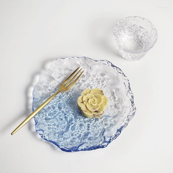 Teller Japanische Kristallglasplatte Kreative Dessert Obst Frühstück Salat Haushalt