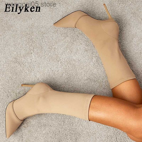 Boots Eilyken Spring осень Осень Основные носки для эластичных ткани лодыжки сапоги Women Stiletto High Heels Shoes 2023 Новые сексуальные носки Tocks T230713