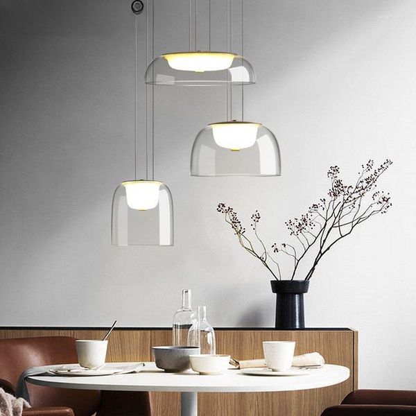 Pendelleuchten LED-Kunst-Kronleuchter-Lampen-Licht Modernes klares Glasschirm-Design Schlafzimmer Nachttisch Esszimmer Wohnzimmer Wohnkultur