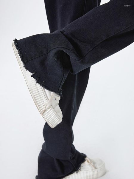 Jeans da donna Donna Gotico Nero Harajuku Streetwear Vintage Vita alta Y2k Gamba larga Pantaloni larghi in denim dritti Pantaloni 2023