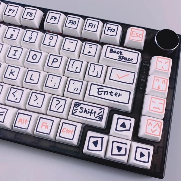 Tastaturen 125 Tasten Graffiti Keycap XDA -Profil PBT -Tastaturen für mechanische Tastatur Custom niedliche Anime -Taste -Kappen Tester68 RK61 230712