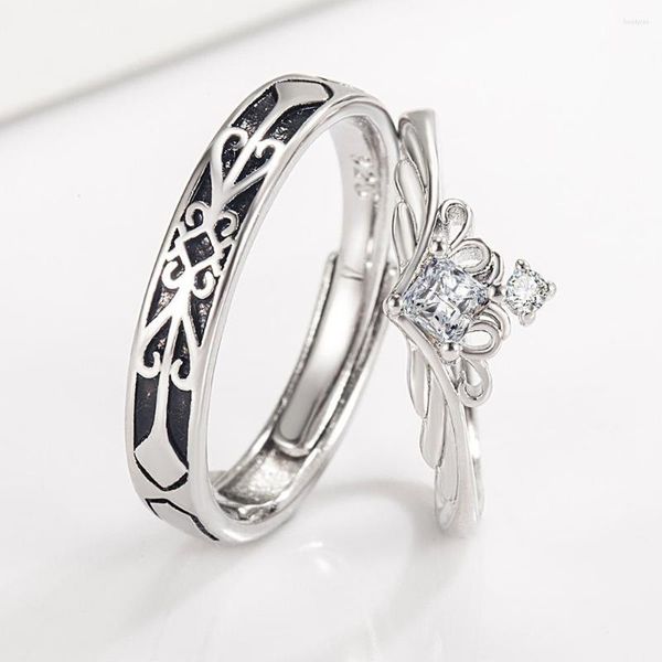 Cluster Rings Conjunto de anel de casamento de princesa de prata esterlina 925 para casal mulher joias de luxo ofertas de produtos