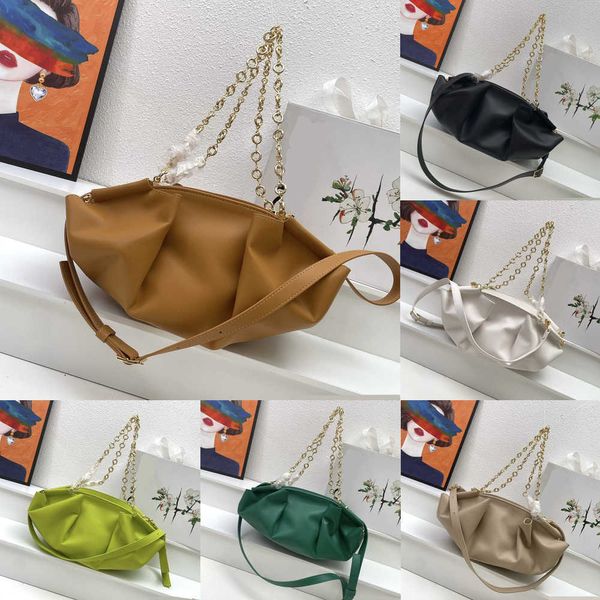 Cowhide Tasarımcı Çantaları Kadın İnek Boynuz Çantaları Yüksek Kapasiteli Zincir Omuz Çantası Crossbody Tasarımcı Çantalar Kadın Dumpling Cüzdanlar 230715