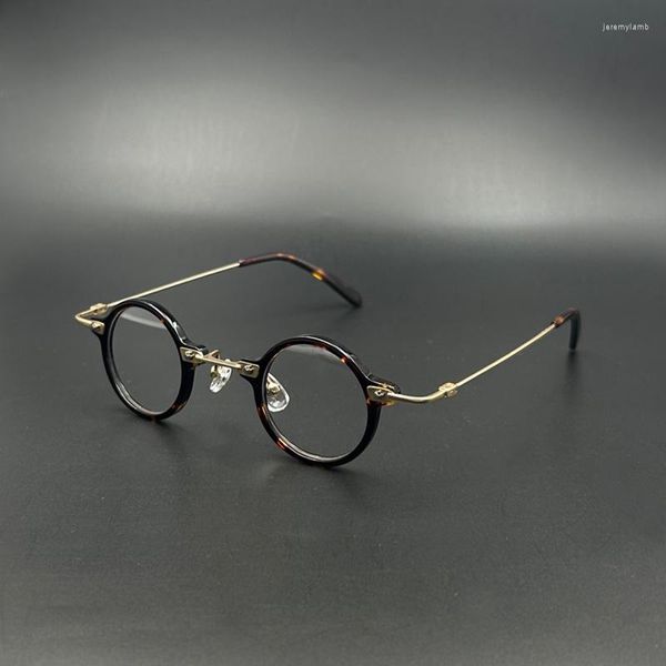 Montature per occhiali da sole Montature per occhiali rotonde in acetato fatte a mano vintage Montatura per occhiali da uomo Designer Miopia Presbite Ottica Prescrizione femminile