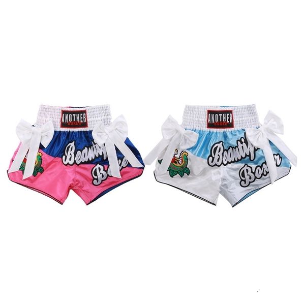 Pantaloncini da uomo Uomo Donna Taglia XS-XXXL Pantaloncini Muay Thai Lotta professionale Boxe Trunks Ragazzi Ragazze Mma Grappling Calci Pantaloni corti Boxeo 230712CJ