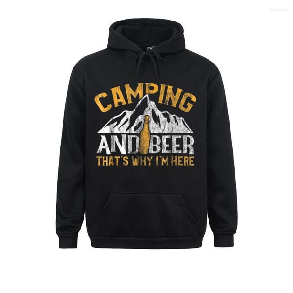 Herren Hoodies Cosie Long Sleeve Männer, die Sportswear Man Sweatshirts Campin und Bier trinken, warum ich hier bin T -Shirt