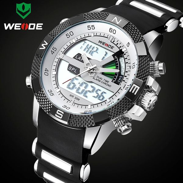 Marca de luxo WEIDE Relógios esportivos masculinos de moda masculina Quartzo analógico LED Relógio masculino Relógio de pulso militar Relogio Masculino LY191218m