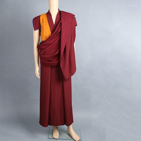 Roupas étnicas Lamaísmo Traje Monge Roupas Budismo Tibetano Lama Tradição Saia Única Dongga Conjunto de Quatro Peças 2023