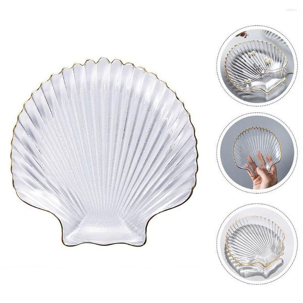 Ужина для наборов посуды Shell Glass Holder Premium Derbing Dessert Dessert Delicate Plants Jewelry Display Dise