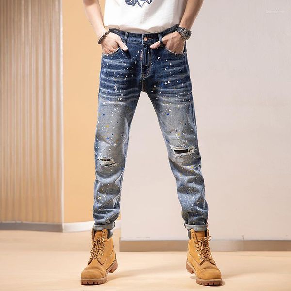 Jeans masculino WZ05117 moda 2023 passarela luxo design europeu roupas estilo festa