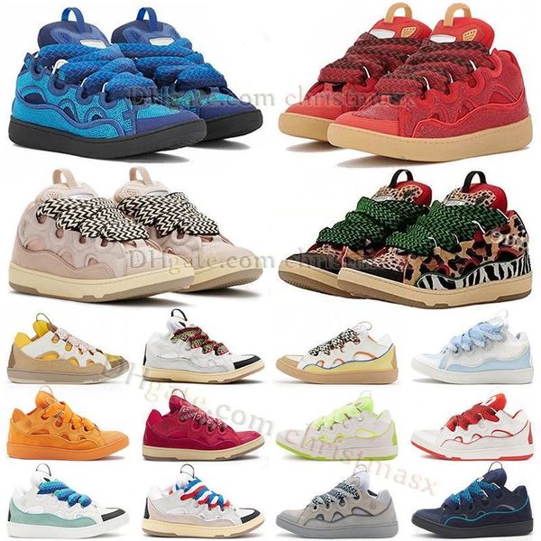 Scarpe casual Autentico tessuto a rete Stringato Pelle di vitello Leopardo Rossetto rosa Majorelle Pelle blu Scarpa classica Chaussure Scarpe Scarpe con plateau Pelle di vitello con scatola