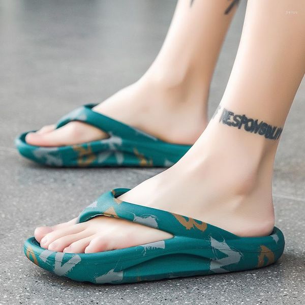 Hausschuhe Dicke Plattform Weiche Eva Flip-Flops Frauen Männer Sommer Paar Strand Anti-slip Druck Schuh Hause Casual Atmungsaktive Slipper rutschen