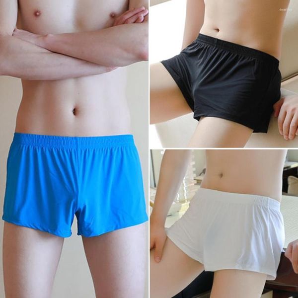 Cuecas masculinas cuecas boxer absorventes de suor na moda cueca com costura fina e lisa