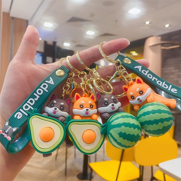 Modeblogger Designerschmuck Fruit Fox Weicher selbstklebender Schlüsselbund Cartoon Tropf selbstklebender Anhänger Handy-Schlüsselanhänger Lanyards Schlüsselanhänger Großhandel YS87