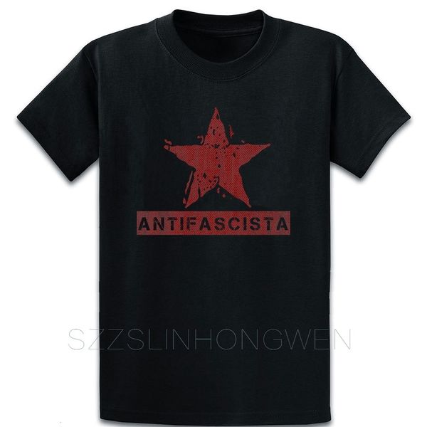 Camisetas Masculinas Antifascista Estrela Vermelha Esquerda Comunista T Shirt Famoso Summer Cotton O Neck Fashion Homme Knitted Letter 230713