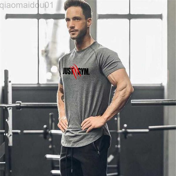 Herren-T-Shirts Marke Sportbekleidung Kleidung Fitness Just Gyms T-Shirt Männer Slim Fit Bodybuilding T-Shirt Workout T-Shirt Homme Slim Fit T-Shirt L230713