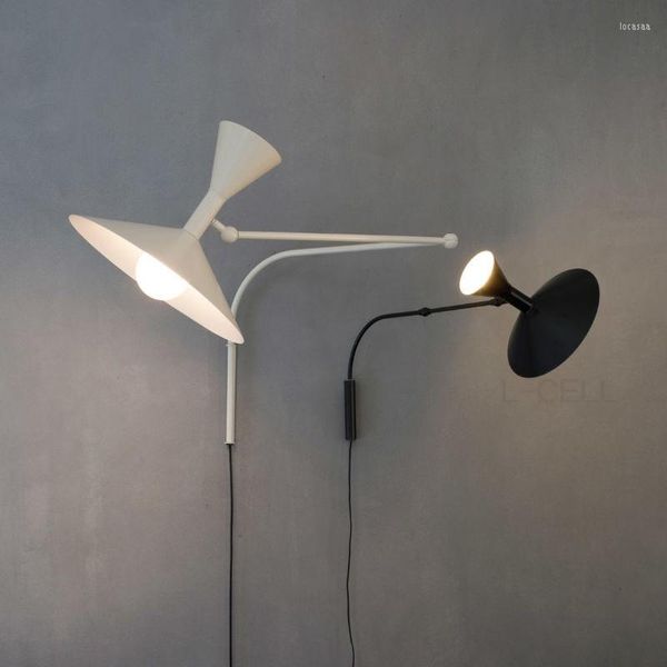 Wandleuchte, modernes Horn, LED-Lampen, nordisches Schlafzimmer, Nachttischlampe, langer Arm, verstellbare Wandleuchte, Dekor