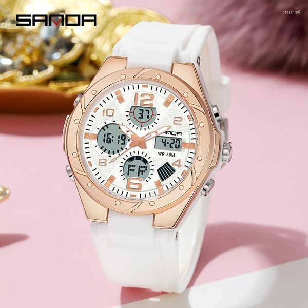 Orologi da polso SANDA Orologi sportivi militari Orologio elettronico da donna Top Girl Orologio digitale LED impermeabile Montre Dames