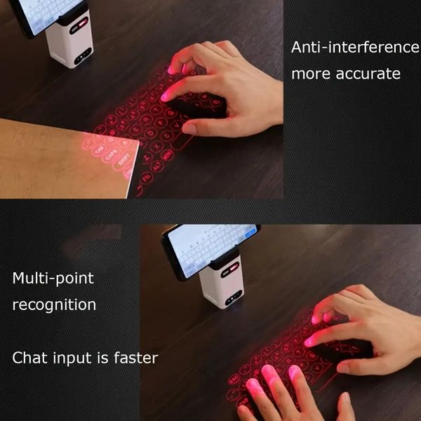 Virtuelle Laserprojektionstastatur, kabellose Touch-Projektor-Telefontastatur für Computer, iPhone, Pad, Laptop mit Mausfunktion