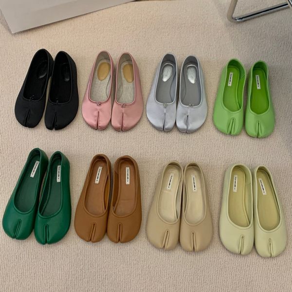 Sandalet moda bölünme ayak düzlükler ayakkabı kadın marka balerin ninja tabi rahat loafers kadın mary jane rahat moccasins bayanlar ayakkabı mujer 230713