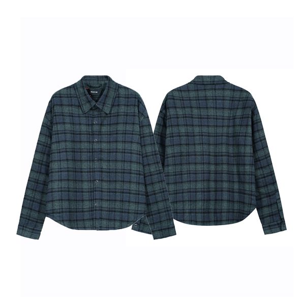 23fw Plaids Coat USA Autunno Inverno High Street Uomo Flanella Oversize Fashion Giacca sportiva antivento