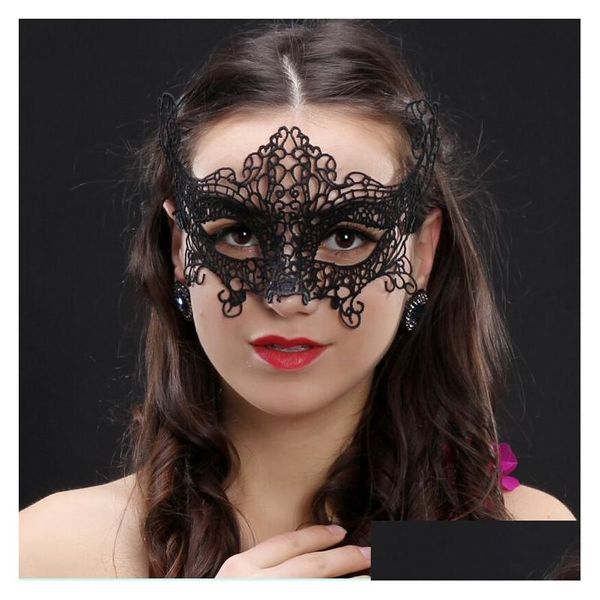 Party Masken Sexy Spitze Frauen Damen Mädchen Weihnachten Cosplay Kostüm Maskerade Tanzen Valentine Halbe Gesichtsmaske DH0322 Drop Lieferung nach Hause DHQ54