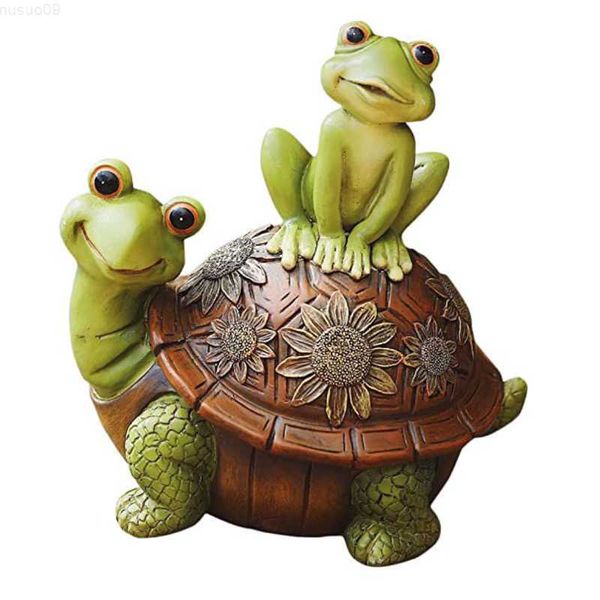 Садовые украшения симуляция лягушка черепаха сад украшения скульптура на открытом воздухе сад милый украшение животных смоля
