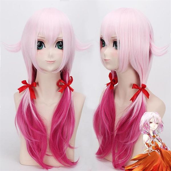 2019 японское аниме виновное в Crown GC Yuzuriha inori Wig Cosplay Styly Ladies Shade Pink Purple Double Horse Wig1276Y