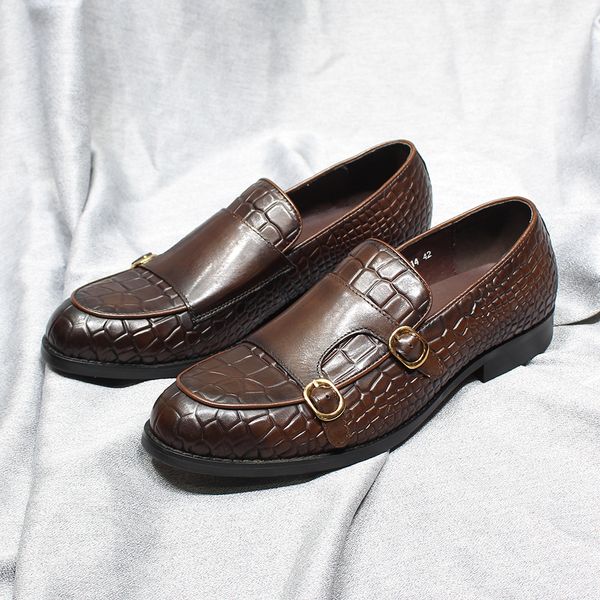 S Loafers Мужчины корова кожа кожа ручной печать аллигаторс