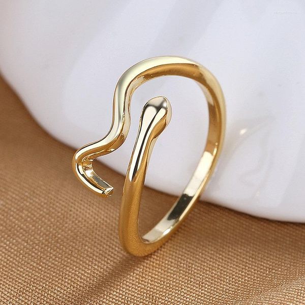 Cluster Rings 2023 S925 S925 Silver Sterling Gold Simple Snake Opne Ring For Women Fashion Gift Wedding Gift Jewelry