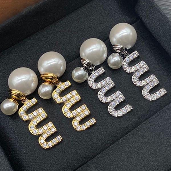 Chic Charm Stud Diamante Orecchino Donna Oro Eardrop Orecchini classici vintage Gioielli fantasia per feste con confezione