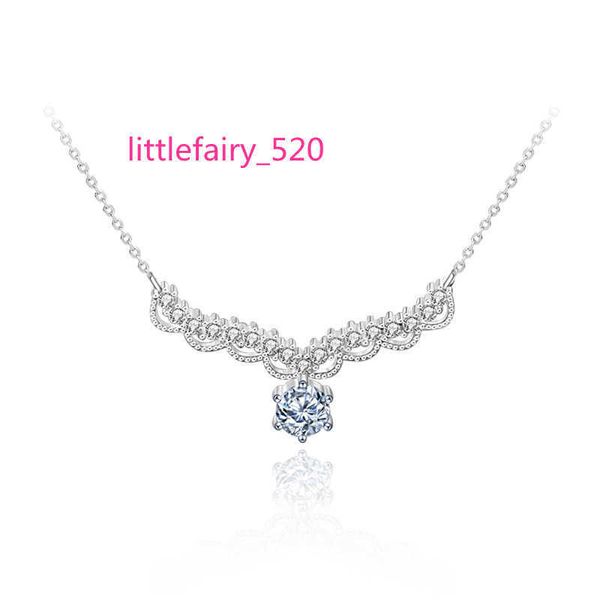 Colares com Pingente Moissanite Colar Casamento Feminino Conjunto de Natal em Prata 925 Corrente Chifre Pingente corrente de moissanite