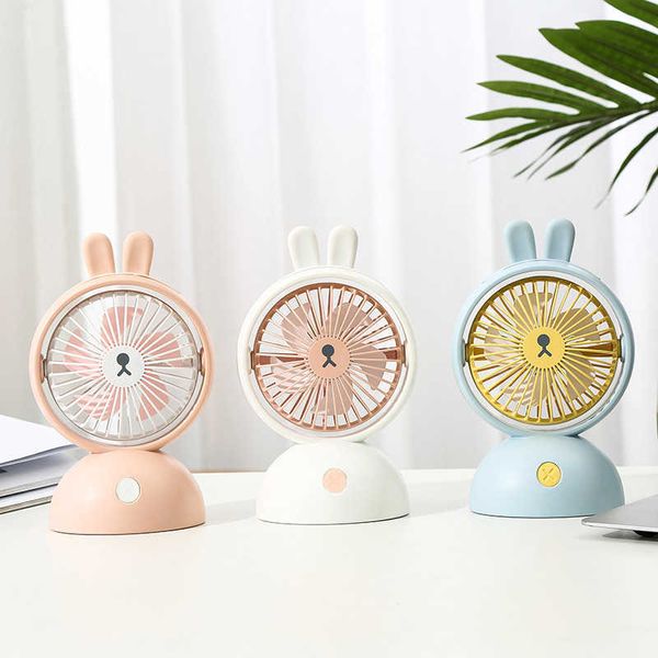 Elektrik Fanları Mini USB Elektrikli Fan Karikatür Tavşan Tower Fan Handheld Masaüstü Büyük Fan Ev için Güzel Öğrenci Hediyesi