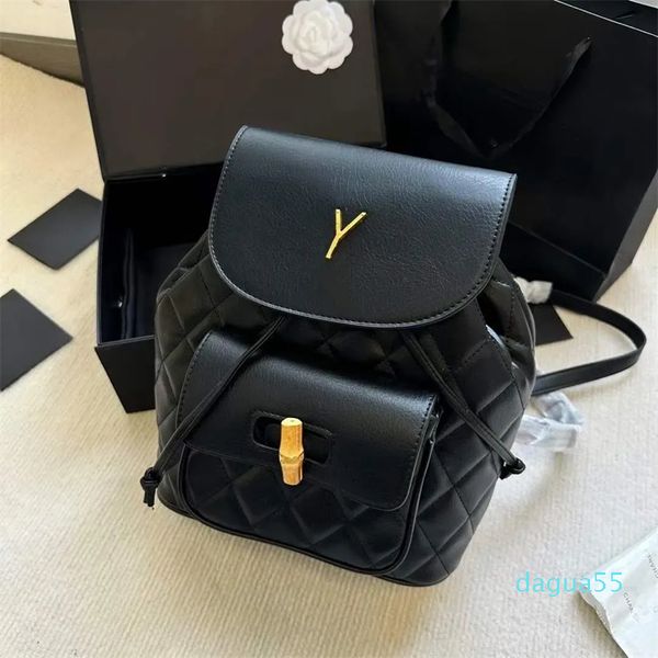 Designer Black Backpack Womens Leather School Bag Men Womans Zaino Borsa Borsa Moda