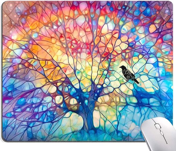 Bonito árvore da vida mouse pad arco-íris árvore mouse pads à prova d' água antiderrapante base de borracha mousepad para escritório em casa laptop