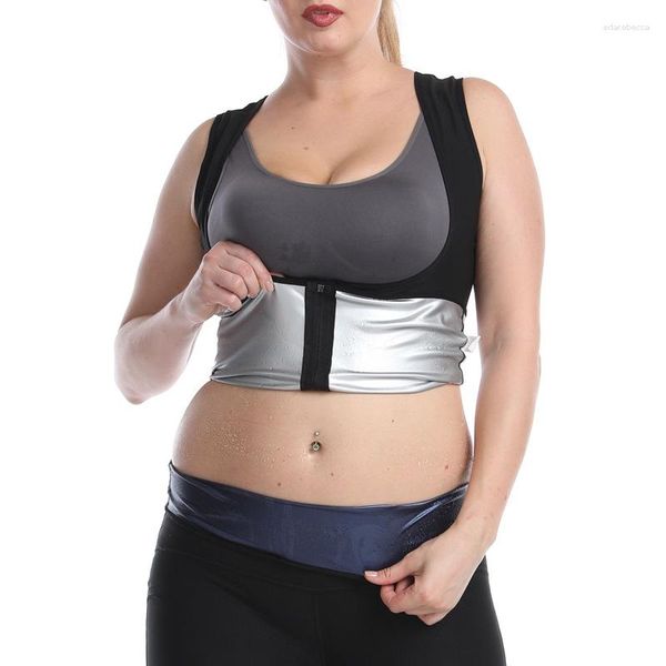 Tuta da sauna per gilet da donna Shapers Sweat per camicia da donna Shapewear argento