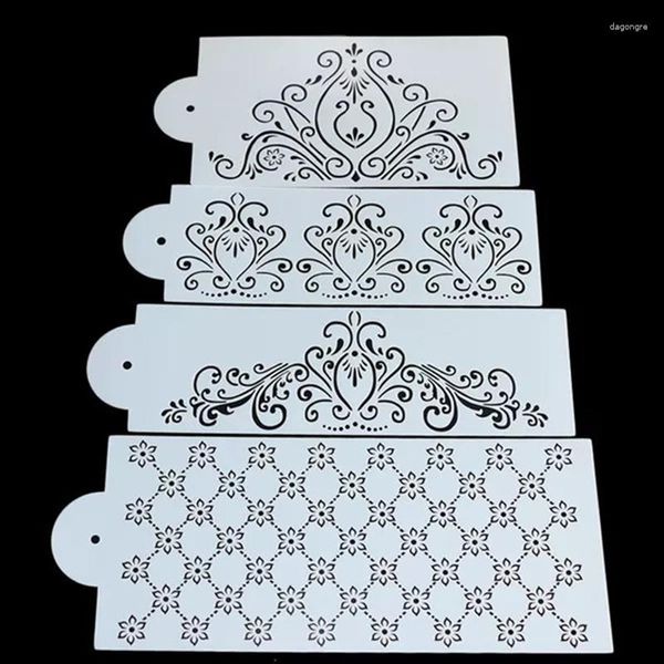 Backformen 4 Teile/satz Vorlage Form Kunststoff Kuchen Schablone Werkzeug Prinzessin Spitze Cupcake Cookie Fondant Dekoration Set