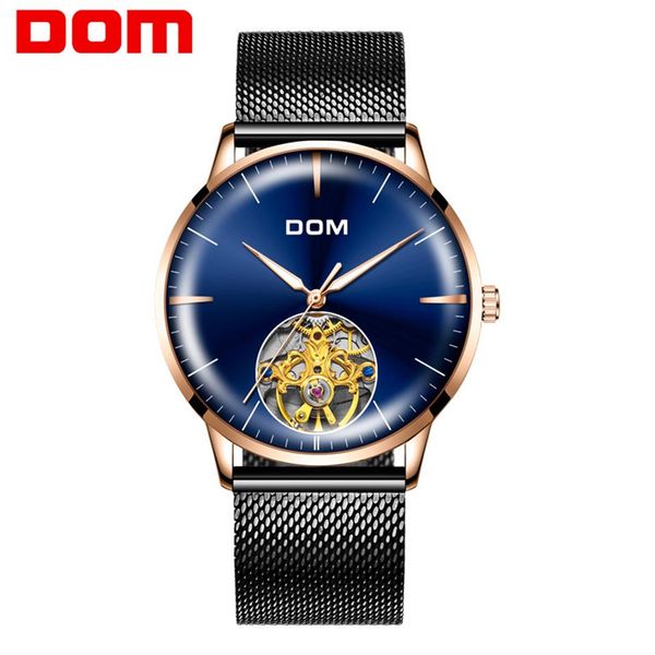 DOM Watch Men Automatic Self-Wind Acciaio inossidabile Luxury Brand 3ATM Orologio meccanico completamente automatico impermeabile Uomo M-1268GK-2M265l