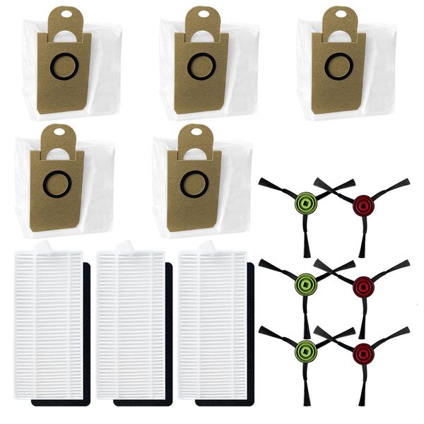 Peças de amortecedores de chão para Aonus I8 Robô Aspirador de Pó Acessórios Sobressalentes 6x Escova Lateral 3x Filtros 5x Sacos de Pó Limpeza Doméstica Peça de Limpeza 230714