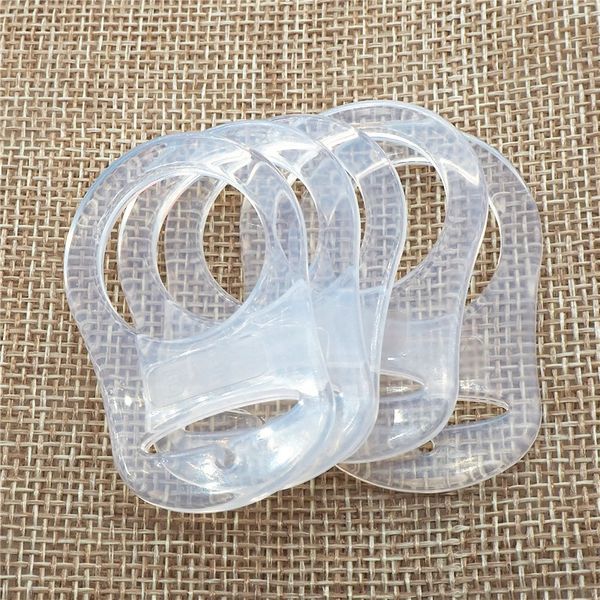 Baby Teethers Toys Chenkai 50pcs Silicone trasparente Mam Ring DIY Baby Ciuccio Dummy NUK Clear Adapter O Rings Holder Chain Toy Accessories 230714