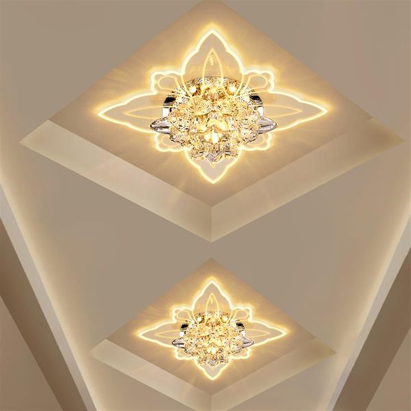 Plafoniere moderne a farfalla in cristallo a LED Soggiorno Faretto Corridoio Corridoio Lampada da soffitto Creativa Ingresso portico Illuminazione2747