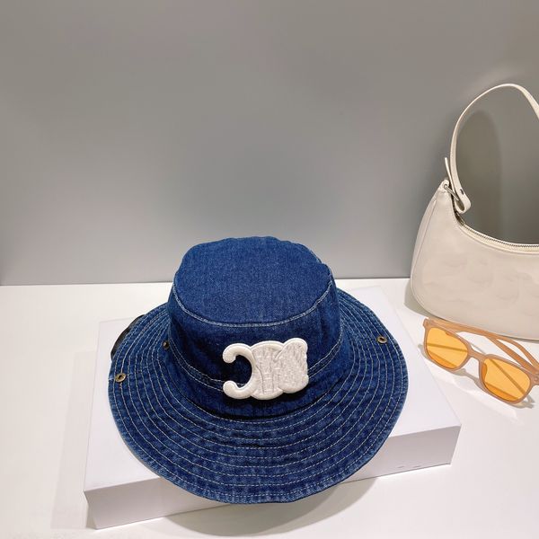 Kova şapkaları denim kova şapka ile dize tasarımcısı unisex plaj güneş şapka kadınlar için açık yürüyüş çift bob panama balıkçı şapka