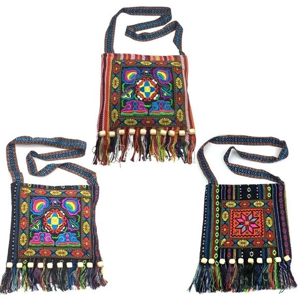 Abendtaschen Vintage Hmong Tribal Ethnic Thai Indian Boho Umhängetasche Botschaft für Frauen Stickerei Gobelin Tote Messenger 230714