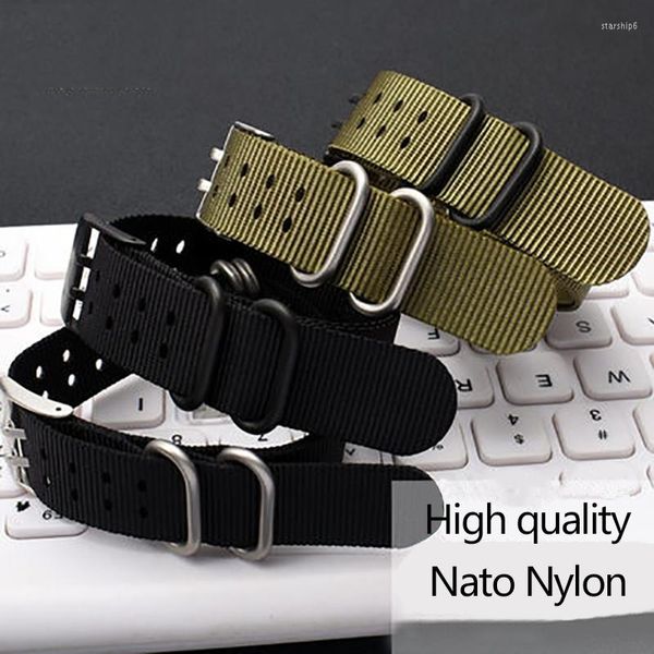 Uhrenarmbänder Nylonband für Uhrenarmbänder Wasserdichtes Outdoor-Sportarmband Schwarz Grün Modearmband Herrengürtel 22mm 23mm