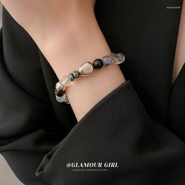 Link-Armbänder ROPUHOV 2023 schwarze Gallenstein-Kristallkugel, kaltes und individuelles Design, Sinn für Mode für Frauen, luxuriöses, hochwertiges Gefühl