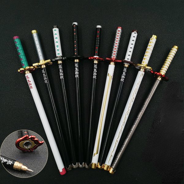 Beyan Pens 17 Styles Japonya Anime Demon Model Jel Kalem 0 5mm Siyah Doldurma Cosplay Prop Kid Öğrenci Hediyesi Slayer -Sweet Kılıç 230713