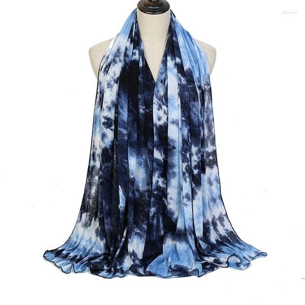 Sciarpe Moda Cotone Mercerizzato Modale Sciarpa Scialle Stola Donna Europa America Retro Stile Etnico Tie Dye Hijab Wraps Lady