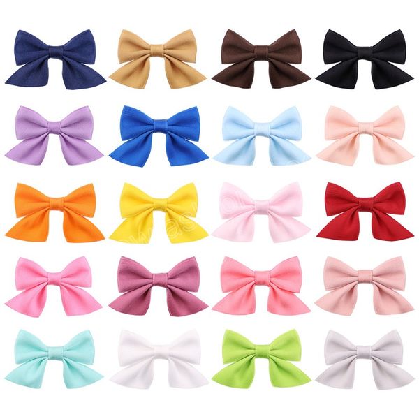 Infant Candy Color Ribbon Bowknot Bangs Forcine per capelli Simpatici fiocchi fatti a mano Clip a becco d'anatra Accessori per capelli dolci Regali di compleanno