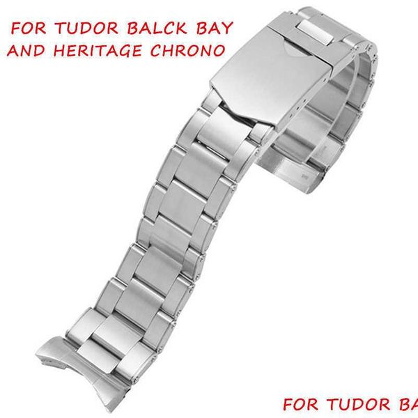 Outros acessórios de moda Pulseira de relógio de aço inoxidável sólida de 22 mm para Tudor Black Bay 79230 79730 Heritage Chrono Pulseira de relógio Sutiã de pulso Dhgc3