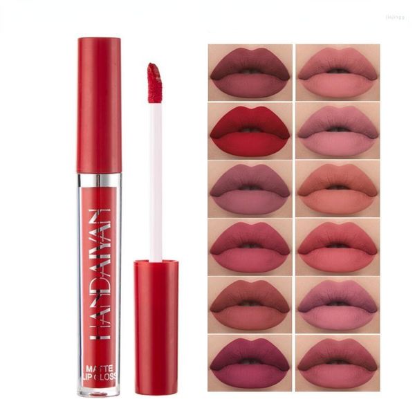 Lip Gloss Liquid Moisturizing Matte Non-Stick Cup Nicht leicht zu verblassen Lippenstift Thin Tube